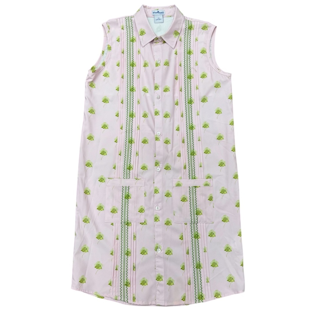 BlueQuail UPF 50+ Girls Active Dress Pink Green Paisley Print